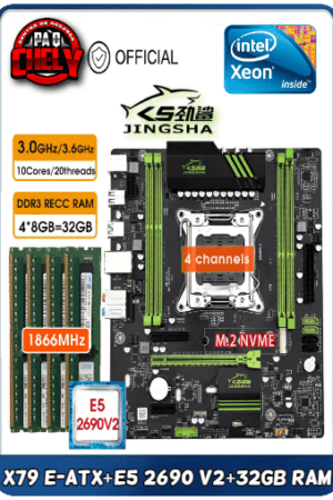 Combo Xeon X79 E-ATX + E5 2690 V2 + 32GB 1866MHZ DDR3